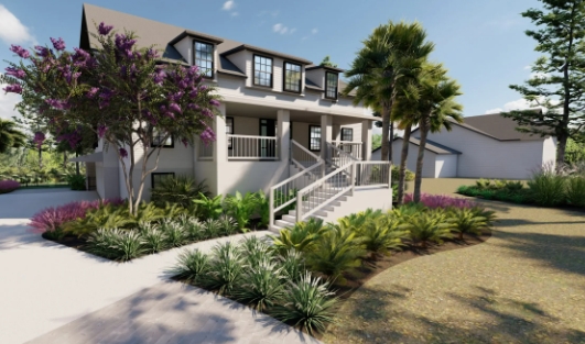 tropical front garden designs