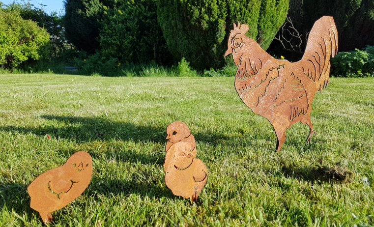 chicken garden ornaments