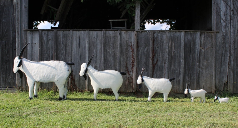 metal goat yard art