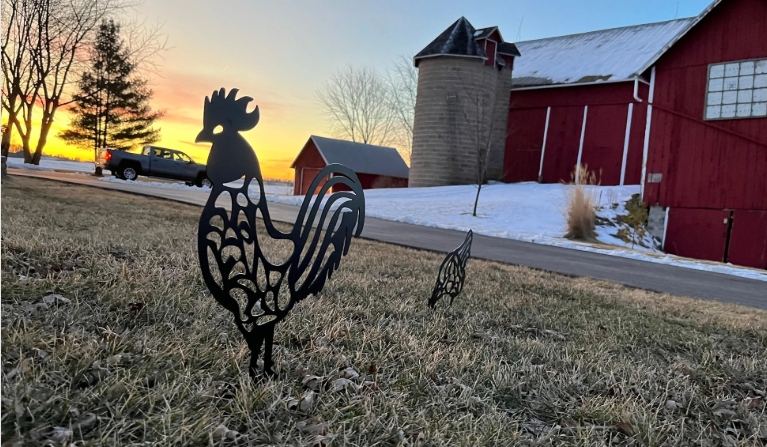 chicken yard art