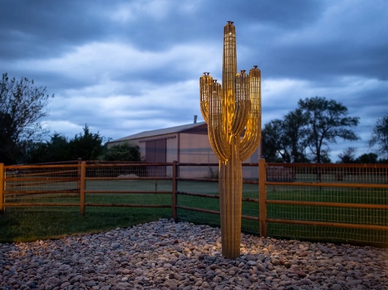 metal cactus yard art