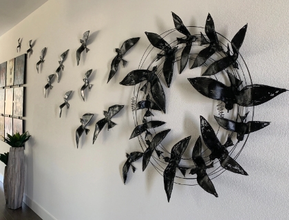 large outdoor metal wall art
