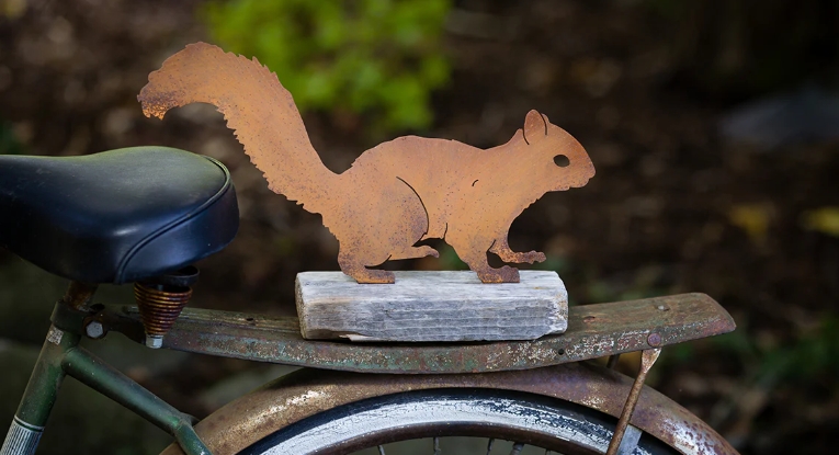 rusty metal garden ornaments