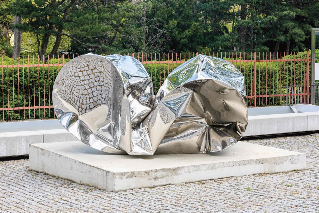 reflective garden sculpture