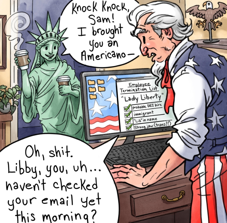 Lady Liberty and Uncle Sam