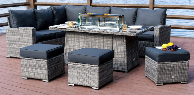 corner rattan garden furniture