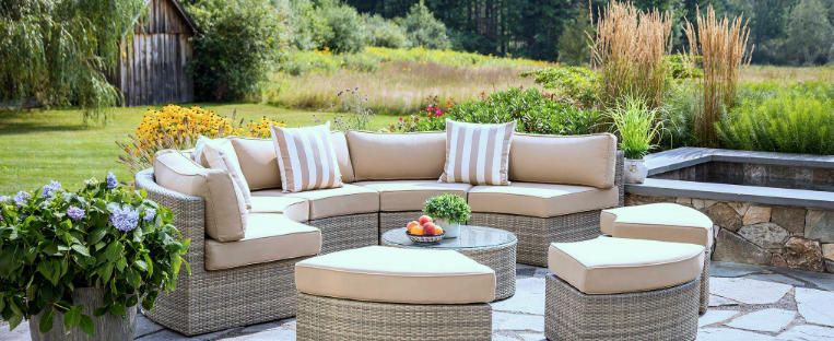 curved outdoor sofa