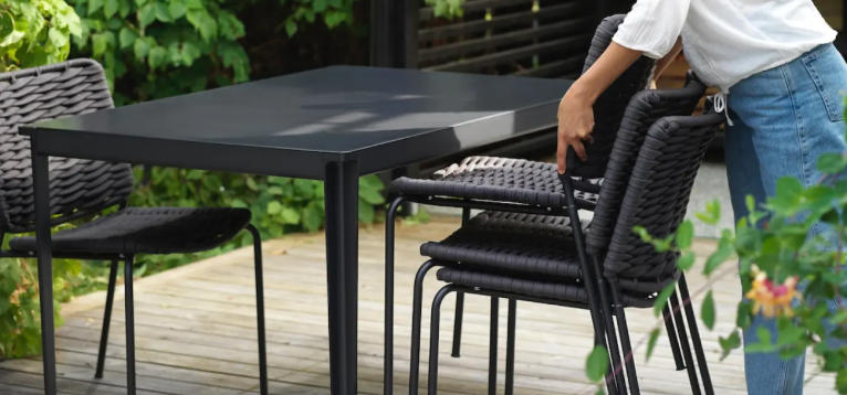 black outdoor dining chairs