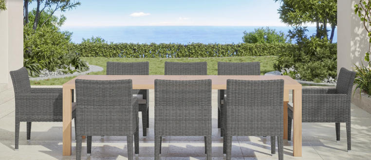 8 person outdoor dining table