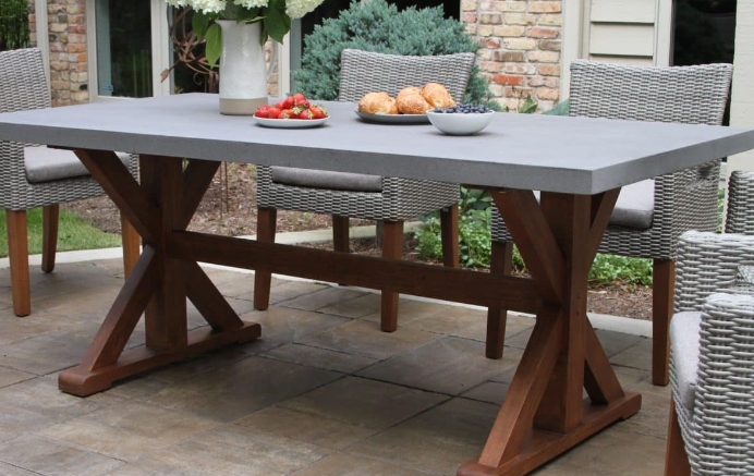 concrete outdoor table