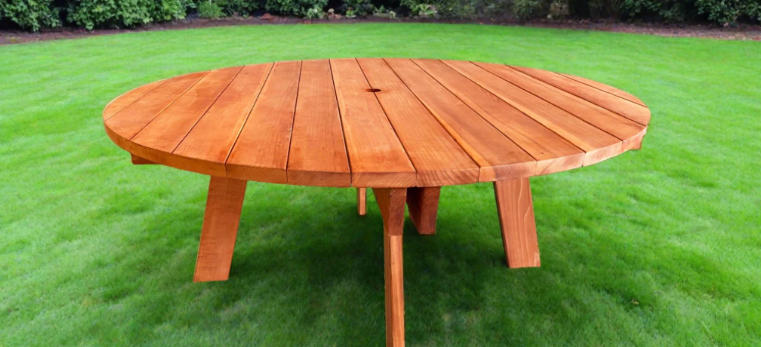 wood picnic table