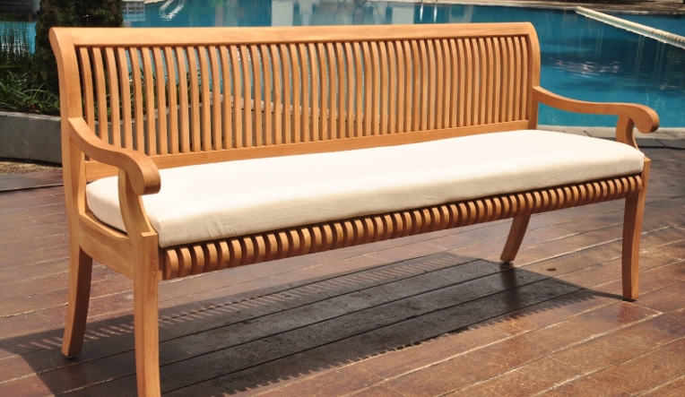 teak bench outdoor