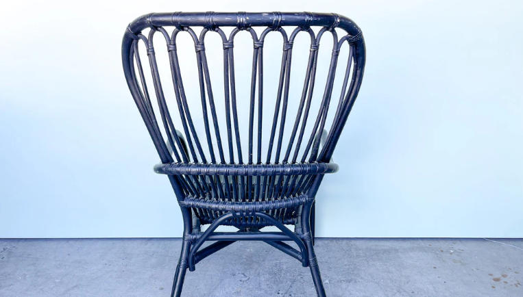 black rattan chair