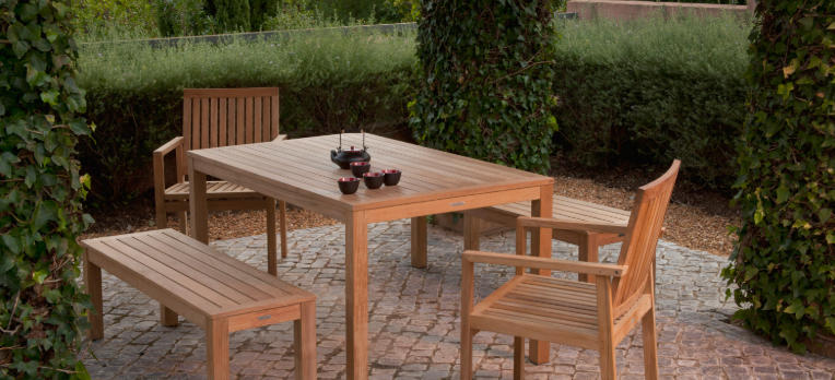 wooden garden table