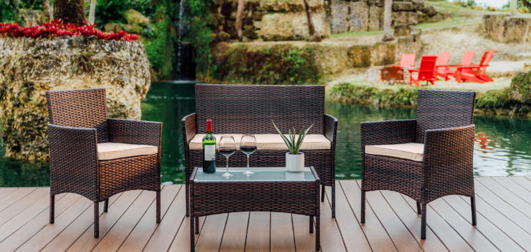 cushionless patio furniture