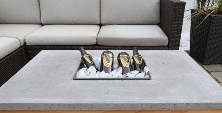 outdoor concrete coffee table
