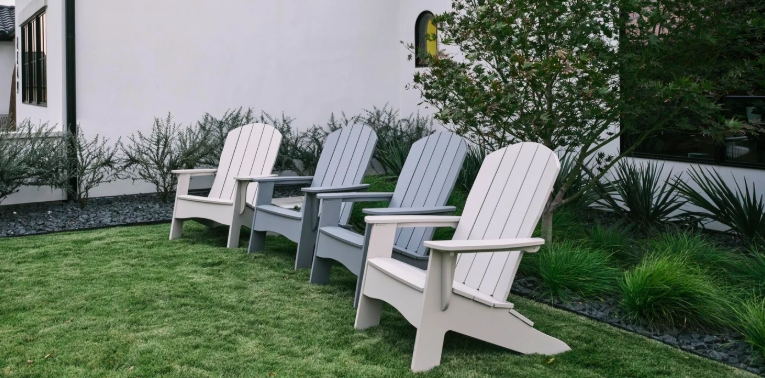white outdoor chairs