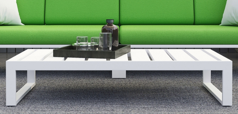 white outdoor coffee table