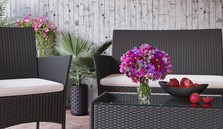 black rattan garden furniture
