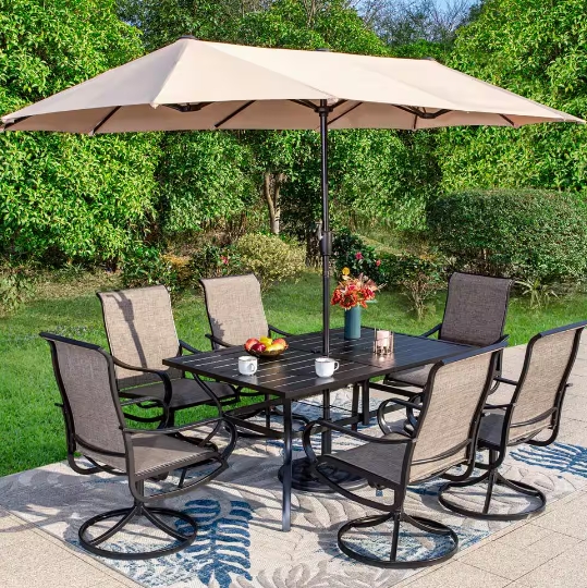 patio set with umbrella
