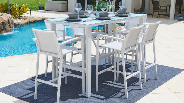 outdoor bar table and chairs
