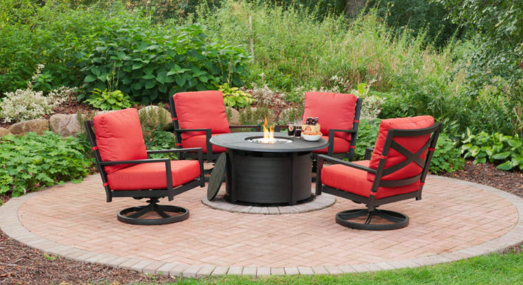patio table with fire pit