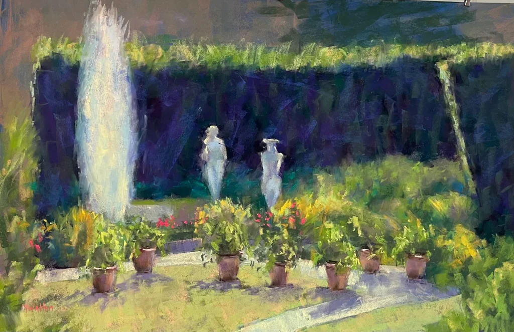 Artistic garden landscape painting